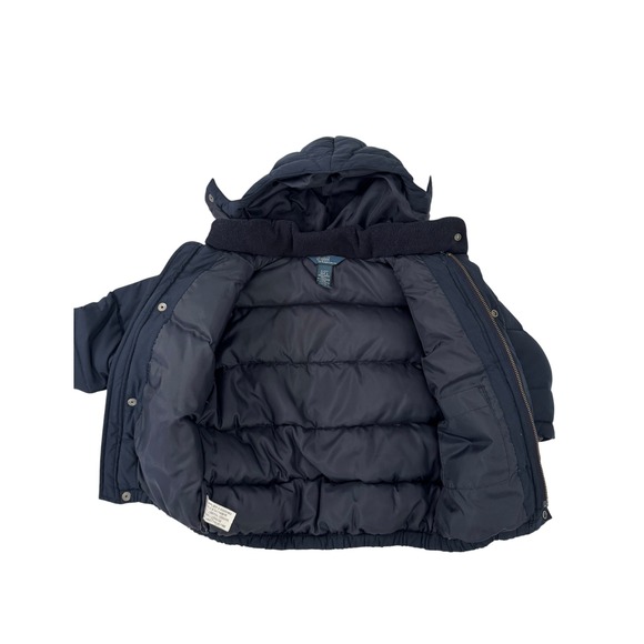 Polo‎ Ralph Lauren Puffer Jacket Hooded Winter Coat Warm Navy Logo Toddler 2/2T - Picture 3 of 7